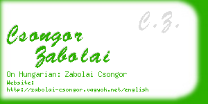 csongor zabolai business card